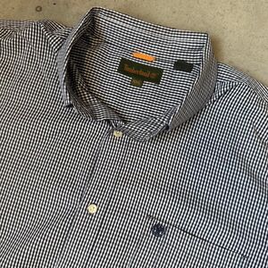 Timberland Navy and White Gingham Button-up Shirt